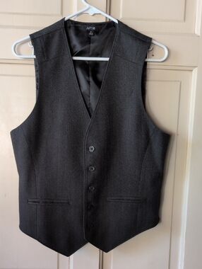 Apt. 9 Dark Charcoal Men's Tailored Dress Vest